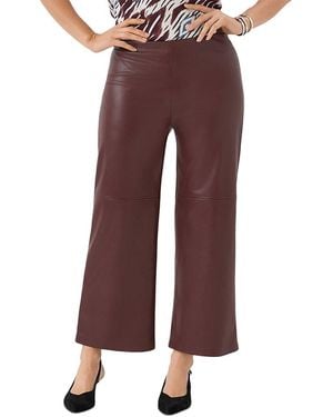 Karen Kane Faux Leather Pull On Ankle Pants - Purple