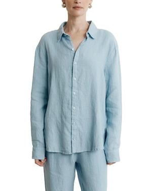 VIR VITA Cecile Oversized Linen Shirt - Blue