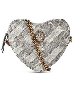 Kurt Geiger Kensington Denim Heart Shaped Crossbody - Gray