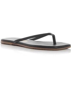 TKEES Lily Square Toe Flip Flops - White