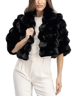 Lyla Grant Faux Fur Chinchilla Bolero - Black