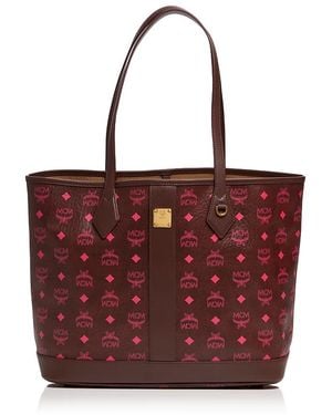 MCM Liz Medium Visetos Shopper Tote - Red