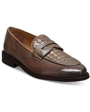 Allen Edmonds Como Leather Woven Slip On Loafers - Brown
