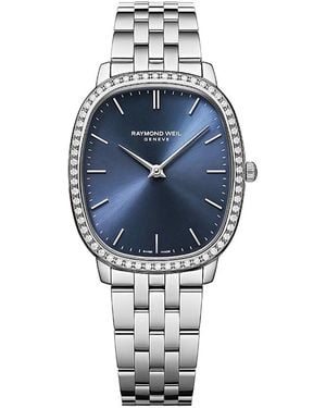 Raymond Weil Toccata Heritage Quartz Lab Grown Diamond Bracelet Watch, 31Mm X 36Mm - Blue