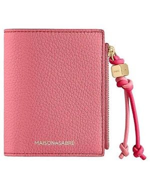 Maison De Sabre Leather Bifold Wallet - Pink
