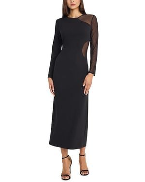 Donna Morgan Mesh One Sleeve Dress - Black