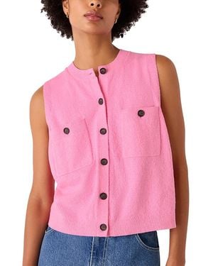 Whistles Boucle Textured Vest - Pink