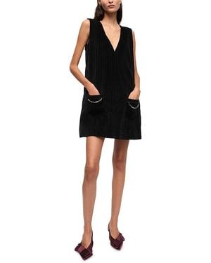 Ganni Stretch Corduroy Mini Dress - Black