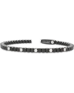 ’ROBERTO DEMEGLIO Dado Ceramic Diamond Bangle Bracelet, 0.3 Tcw - White