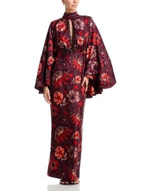 Johanna Ortiz Hidden Flower Silk Maxi Dress - Red