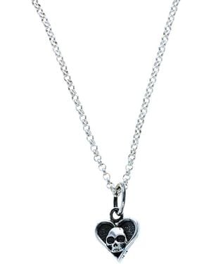 King Baby Studio Sterling High Roller Club Micro Skull Heart Suit Pendant Necklace - Metallic