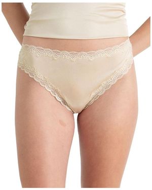 Uwila Warrior Soft Silk Lace Trim Thong - Natural