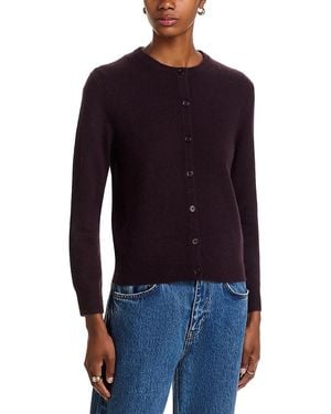 C by Bloomingdale's Cashmere Cashmere Crewneck Cardigan Sweater - Blue