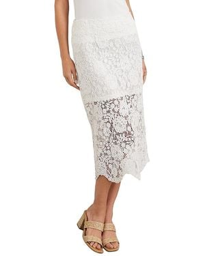 Karen Kane Lace Midi Pencil Skirt - White