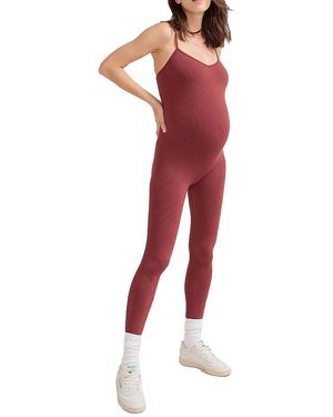 Hatch Collection Body Rib Maternity Unitard - Red