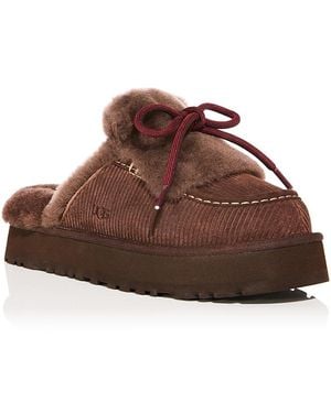 UGG Disquette Heritage Shearling Slippers - Brown