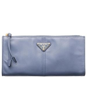 Prada Leather Pouch - Blue