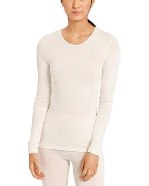 Hanro Wool & Silk Round Neck Long Sleeve Top - White