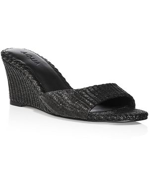 Aqua Katey Wedge Sandals - Black