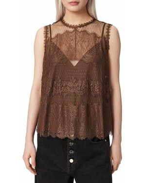 AllSaints Clara Lace Top - Brown