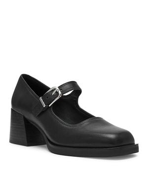 Steve Madden Lisbon Leather Mary Jane Loafers - Black