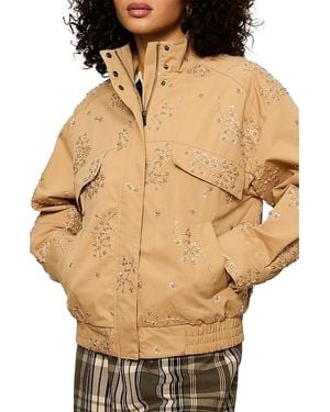 Sanctuary Limelight Embellished Surplus Jacket - Natural