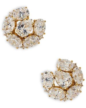 Nadri Mojito Crystal Button Earrings - Metallic