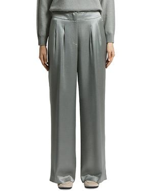 Peserico Flowy Viscose Shiny Cavalry Pants - Gray