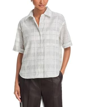 Rag & Bone Connie Short Sleeve Plaid Shirt - Gray