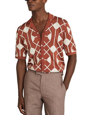 Reiss Terrazzo Embroidered Camp Shirt - Multicolor