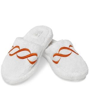Pratesi Treccia Braid Embroidery Slippers - White