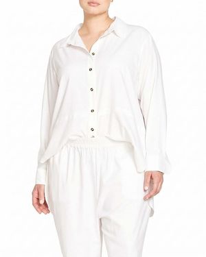 UNIVERSAL STANDARD Plus Dawn Linen Hi Low Tunic - White