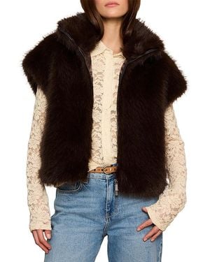 Sanctuary Cozy Faux Fur Vest - Black
