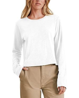 Splendid Louisa Cotton Long Sleeve Tee - White