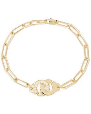 Dinh Van 18K Menottes Diamond Handcuff Chain Link Bracelet - Metallic