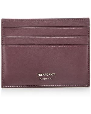 Ferragamo Leather Card Case - Purple
