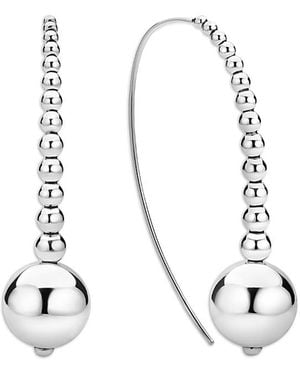 Lagos Sterling Caviar Bubbly Graduated Bead Threader Earrings - White