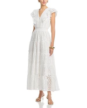 Koko + Mason Eyelet Midi Dress - White