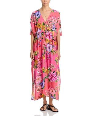 Johnny Was Swim Cover Up Kaftan - Red