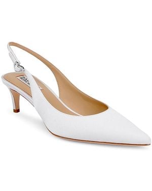 Badgley Mischka Ruthie Velvet Slingback Pumps - White