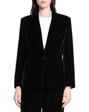 Theory Velvet Shawl Collar Blazer - Black