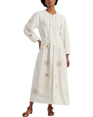 Chinti & Parker Sienna Linen-Blend Broderie Dress - White