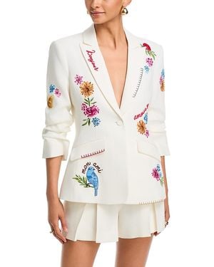 Cinq À Sept Celeste Vine Scrunched Cheyenne Blazer - White