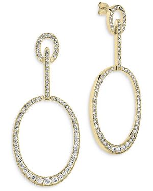 Sterling Forever Tory Oval Drop Earrings - Metallic