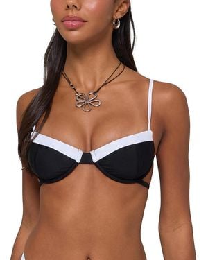 Edikted Atalia Contrast Cupped Bikini Top - Black