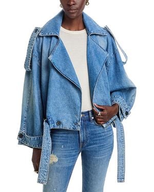 Brandon Maxwell Regan Denim Trench Coat - Blue