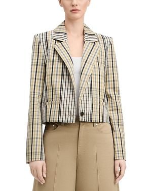Derek Lam Mona Cropped Single Button Blazer - Natural