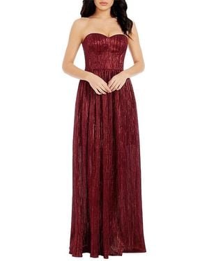 Dress the Population Audrina Plisse Maxi Gown - Red