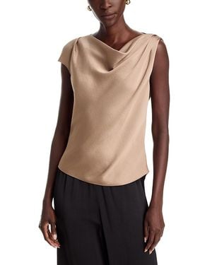 Theory Split Sleeve Cowl Neck Top - Black