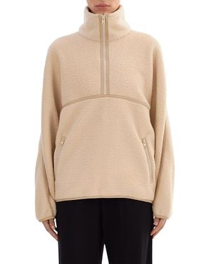 Lamarque Helsa Half-Zip Fleece Pullover - Natural